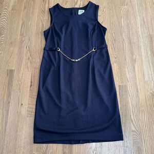 R&M Richards By Karen Kwong Navy Blue Sleeveless Sheath Midi Dress Size 14